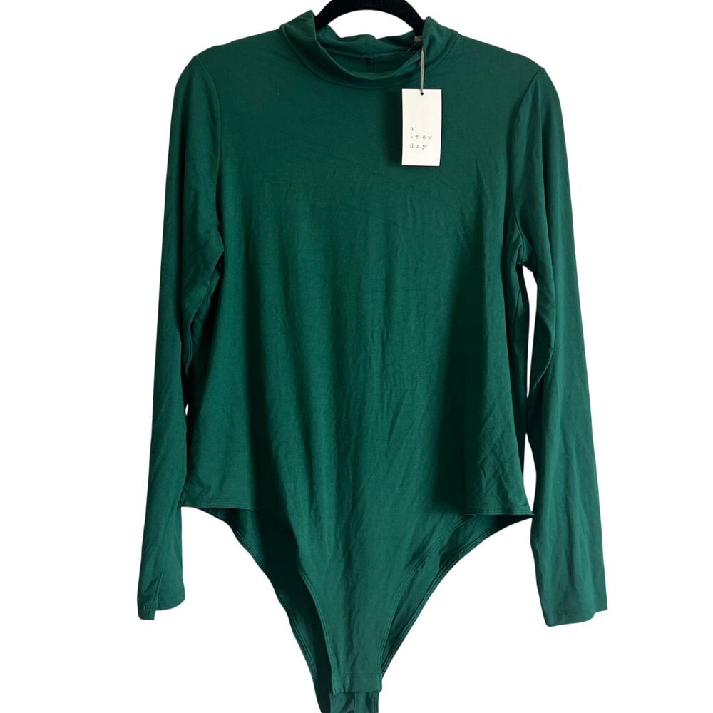 A New Day Women's Plus Size Green Turtleneck Bodysuit - Size XXL - NWT